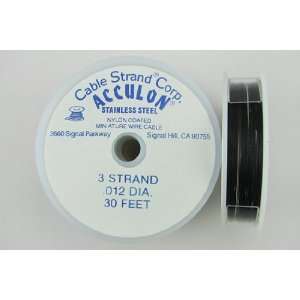  Acculon beading wire tigertail .012 30ft Black