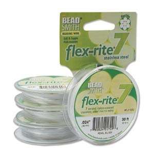  Pearl Silver Flex Rite Beading Stringing Wire .024 Inch 30 