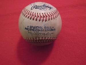   Pacific Coast League Game Used Baseball with Autographs  