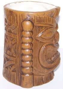 Brown Ceramic Tiki Handled Mug  