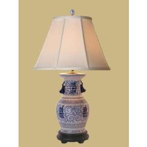   Furniture LAMP LPTBW1014 29 Inch Blue and White Double Happiness Lamp