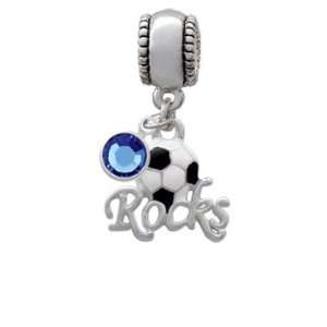  Enamel Soccerball Rocks European Charm Bead Hanger with 