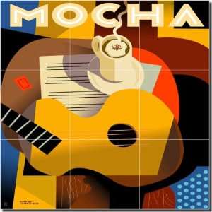  Cubist Mocha by Eli Adams   Coffee Ceramic Tile Mural 18 