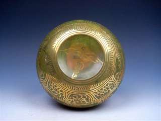 Tibetan Green Glaze Gold Gilt Large Chakra Singing Bowl  