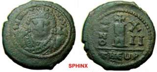 353RR1) Maurice Tiberius. 582 602. Æ 10 Nummi (Decanumm  
