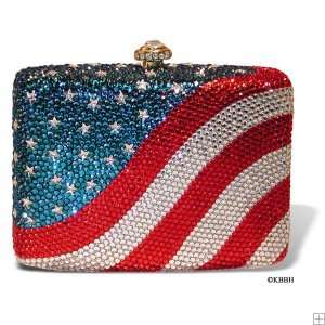 Katherine Baumann Design Convex American Flag Evening Handbag  