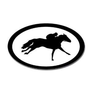  Racehorse thoroughbred Pets Oval Sticker by  