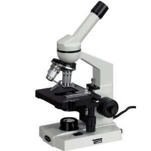 AmScope 40x 1600x Student Veterinary Lab Monocular Compound Microscope 