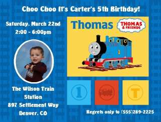Set of 2 Thomas the Train Birthday Invitations  