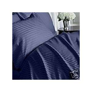  300TC 2 pairs (4pc) Stripe Navy King pillowcases 100% 