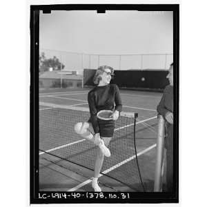   ,tennis court,racket,Beverly Hills,CA,E Thiesen,1940