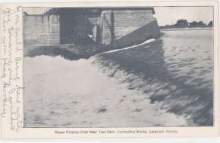 IL LOCKPORT WATER FLOWING OVER BEAR TRAP DAM M37312  
