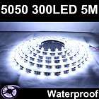 12V 5M 500CM Waterproof White 5050 300 LED SMD Flexible Strip Light 3M 