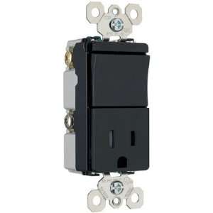   120/125V Decorator One Three Way Switch and Single Outlet in Black