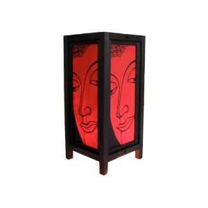  Oriental Thai Saa Paper Wood Lamp lord Buddha/budha red 
