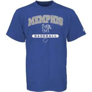  NCAA Russell Memphis Tigers Royal Blue Baseball T shirt 