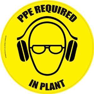PPE Required Floor Sign 17.5 Circle  Industrial 