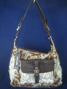 BERGE ITALY Dyed Calfhair and Embossed Leather NEW Large Shoulder Hobo 