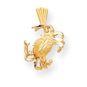  14k Gold Crab Charm Jewelry