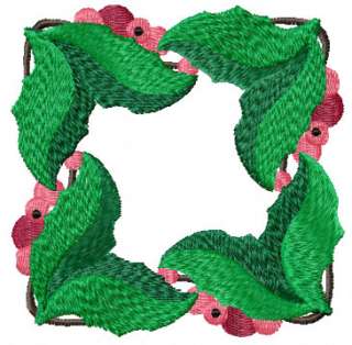 holly berry square center stitches 18955 size 3 94 x