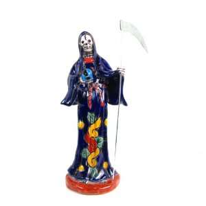  Talavera Day of the Dead Grim Reaper, Saint Death Figurine 