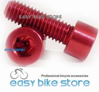 2pc RED Water Bottle Cages Bolts Alloy Bike 2g 17mm  
