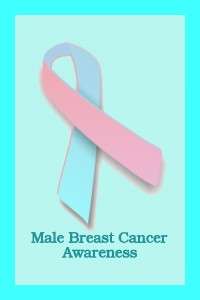 Magnet Image of Male Breast Cancer Awareness Ribbon  
