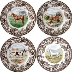   Woodland Horses 10.5 Inch Dinner Plates, Set Of 4