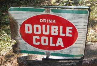 Old Double Cola Coca Spinner Sign w/ Bracket DBL Sided Gas & Oil HTF 