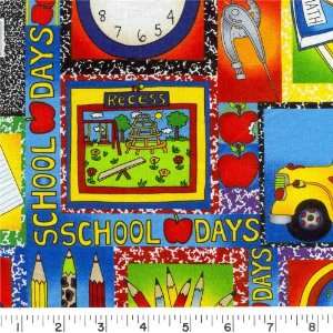  45 Wide School days Fabric By The Yard Arts, Crafts 