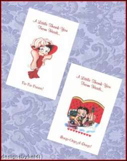 Betty Boop Birthday or Bridal Shower Thank you cards  