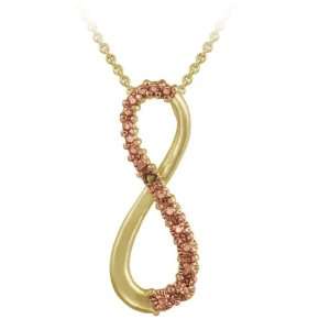   and Rose Gold over Silver Champagne Diamond Infinity Necklace Jewelry