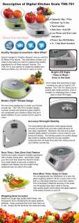 Digital Kitchen Scale TGK 701 with Bowl White Color