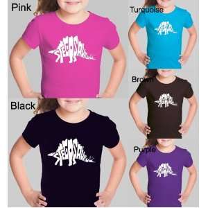Girls PURPLE Stegosaurus Shirt XS   Dinosaur design created out of 