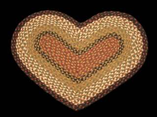 Capitol Earth Braided Jute Heart Throw Rug Collection/20x30  