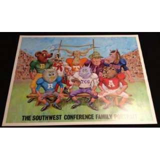   Southwest Conference Football Poster   TCU SMU Rice UT Texas A&M