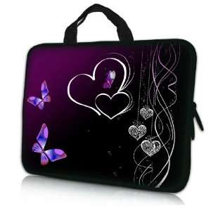  15.6 Butterfly Heart Clock Artwork Laptop Sleeve with 