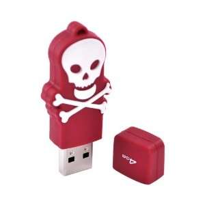  WHITE SKULL RED Original EMTEC 4GB USB 2.0 Flash Drive 