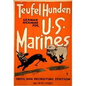  1917 Teufel hunden, German nickname for Marines