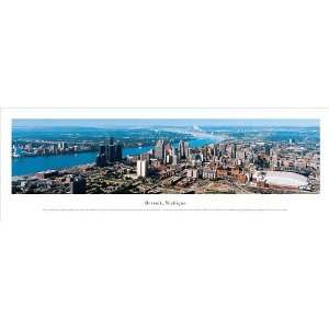 Framed Detroit, Michigan Panoramic Picture Photograph  
