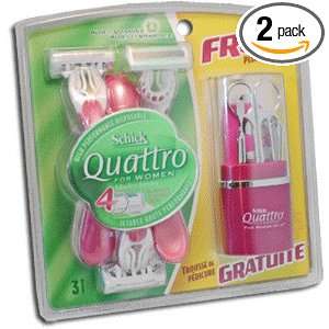  Schick Quattro for Women High Performance Razors with Free 