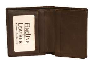 Mens Leather Bifold ID Wallet. Includes Custom Personalized Name 