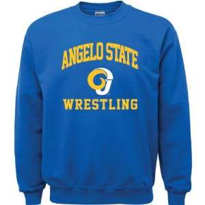  Angelo State Rams Royal Blue Youth Wrestling Arch Crewneck 