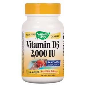  Natures Way Vitamin D 3 2,000 IU   240 Softgels Health 
