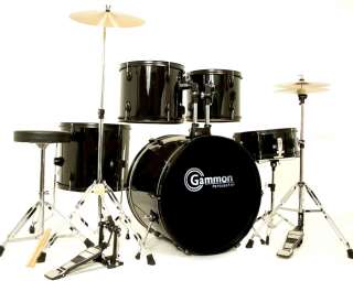 New FULL SIZE 5 Piece Drum Set w Cymbals Stands Stool  