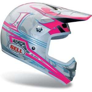   Youth Off Road/Motocross Bike Helmet   Pulse Pink/Silver Sports