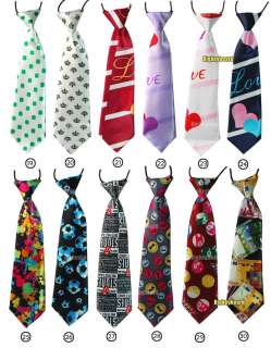 New Boys Childrens Kids Clip On Elastic Tie Necktie Diffrent Styles A 