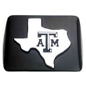  Texas A&M Texas Shape Premium Black Metal Hitch Cover 