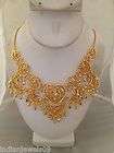 BOLLYWOOD INDIAN BRIDAL GOLD PLATED GP COSTUME NECKLACE EARRING RING 