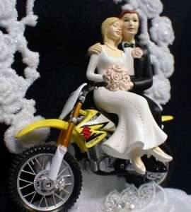 Suzuki Dirt Track Bike racing off road Wedding Cake Topper Motorcycle 